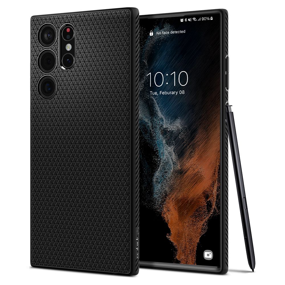 Levně Spigen Tekutý Vzduch Samsung Galaxy S22 Ultra Černý