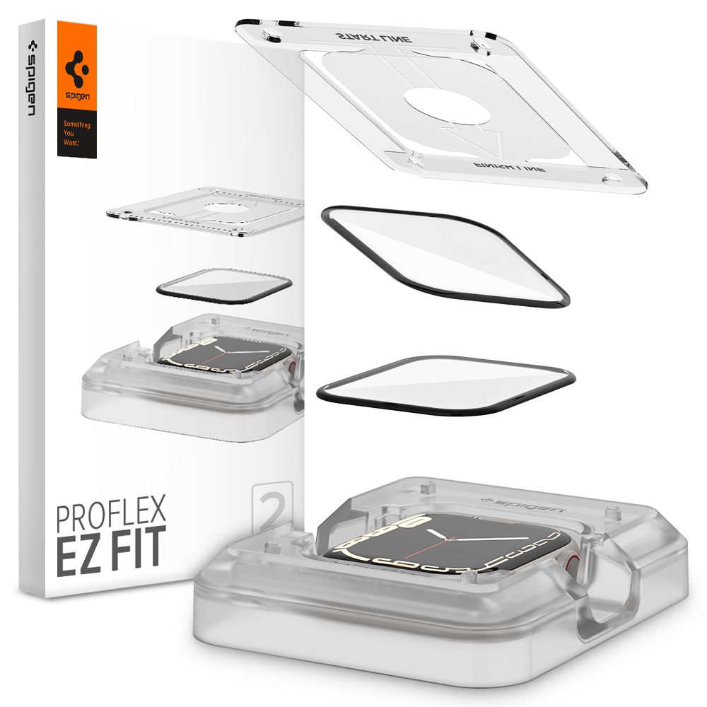 Levně Spigen ProFlex EZ Fit 2 kusy Apple Watch 7 8 9 45mm Černá