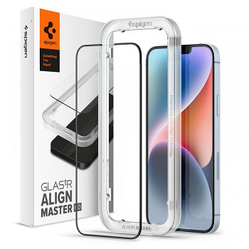 Spigen Glas.tR Align Master iPhone 13 13 Pro 14 16e Černá