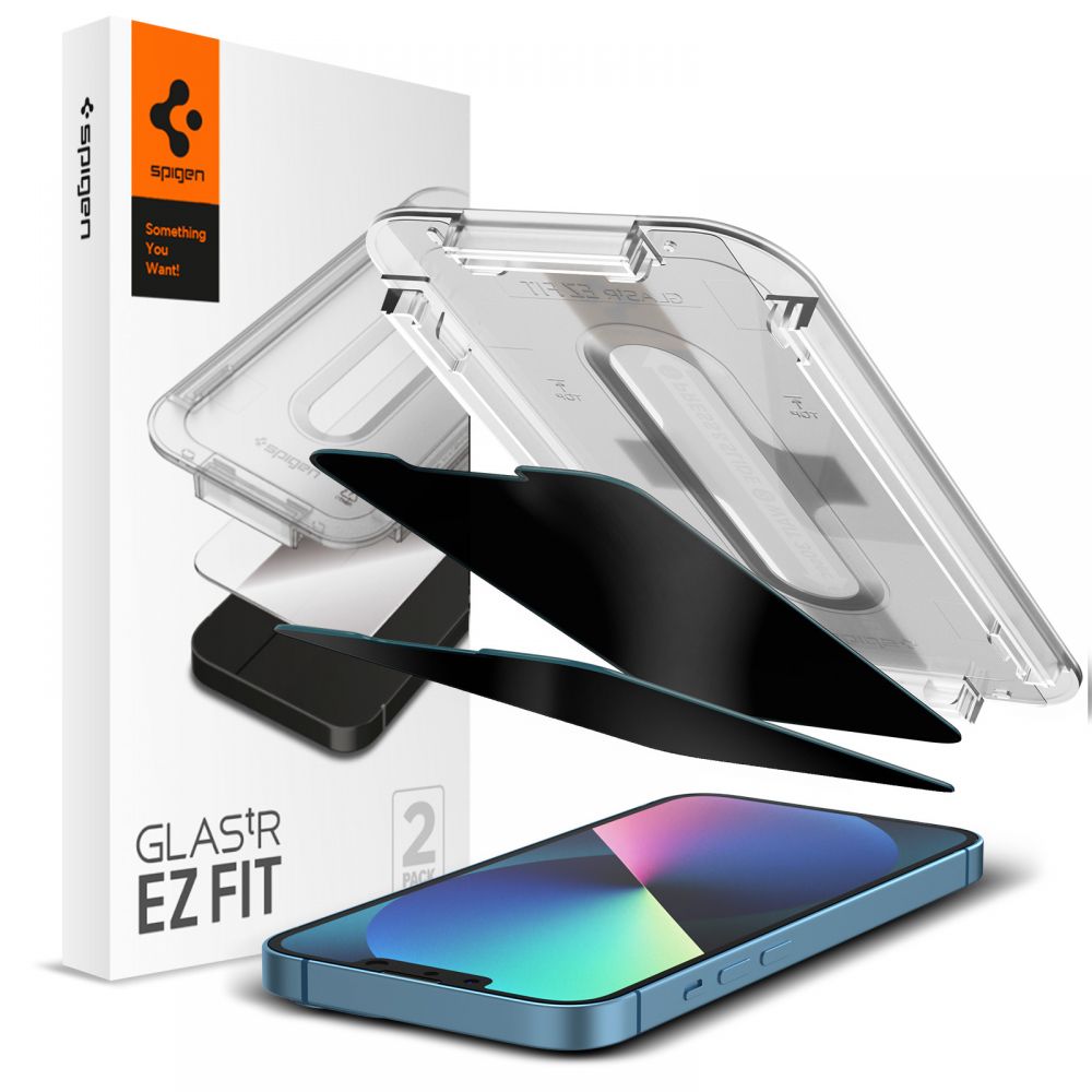 Levně Spigen Glas.tR EZ-FIT 2pack iPhone 13 Pro Max 14 Plus Soukromí