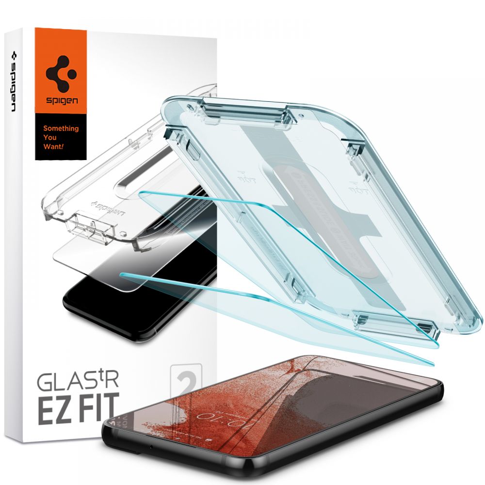 Levně Spigen Glas.tR EZ-FIT 2 kusy Samsung Galaxy S22 Čiré