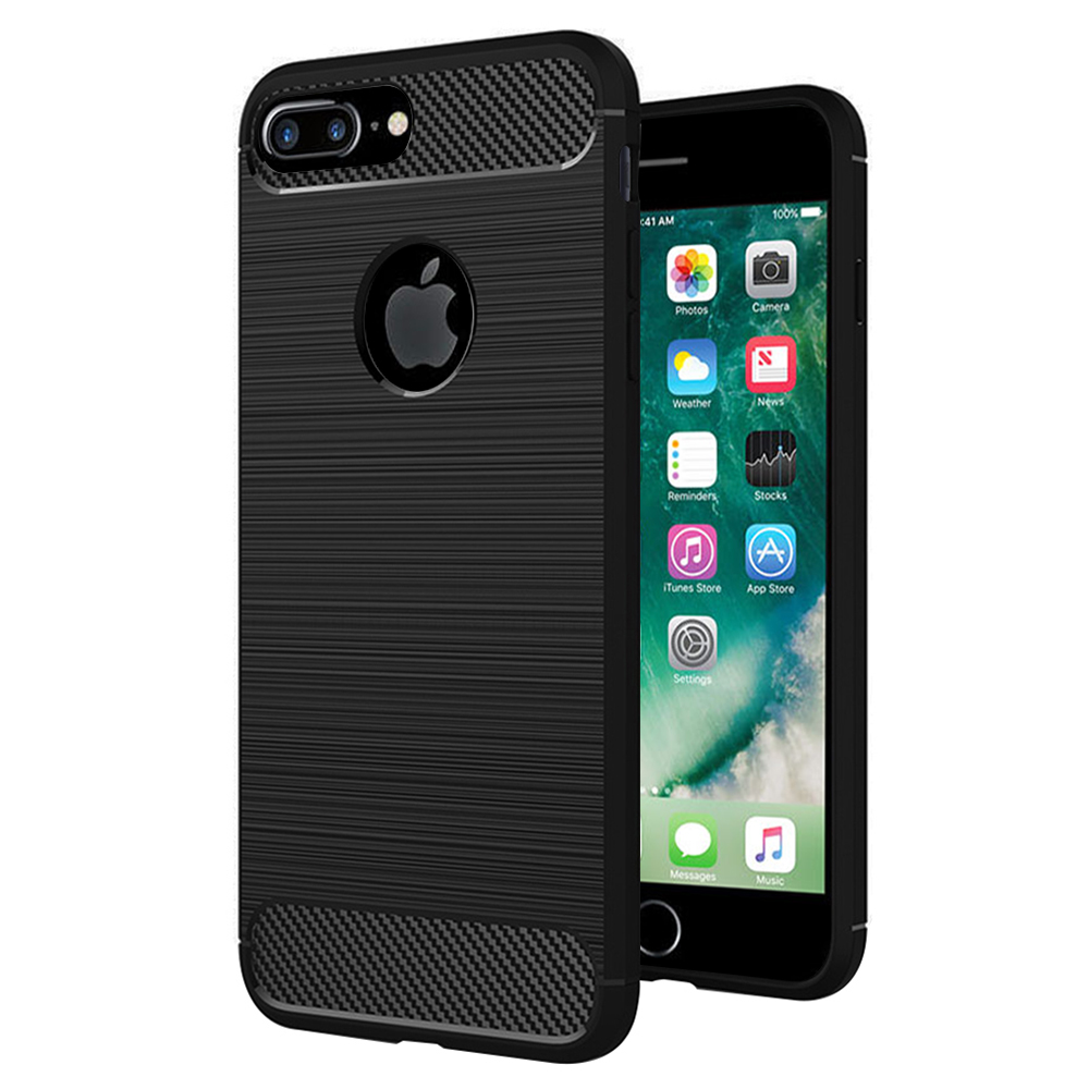 Levně Techsuit Karbon Silikon iPhone 7 Plus Černý