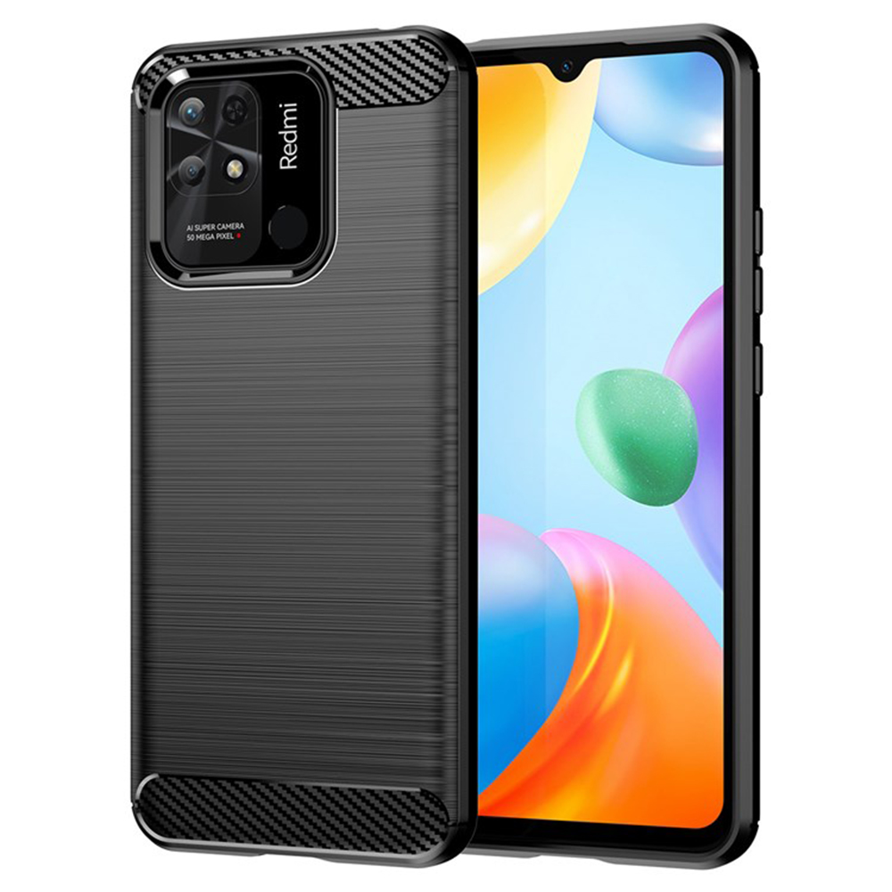 Levně Techsuit Karbon Silikon Xiaomi Redmi 10C Černý