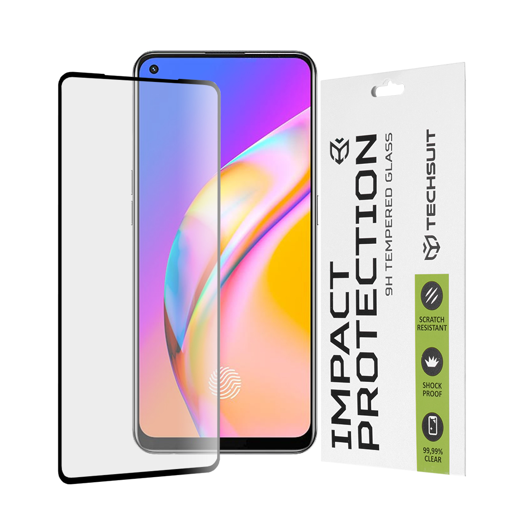 Levně Techsuit - 111D Celoplošné lepené sklo Černé pro Oppo A74 4G