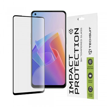 Techsuit 111D Celoplošné lepící sklo Oppo Reno7 4G Reno7 Lite Black