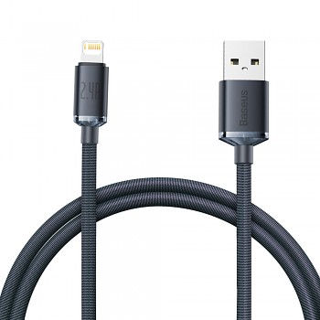 Baseus Datový kabel Crystal Shine USB na Lightning 2.4A 1.2m Černý