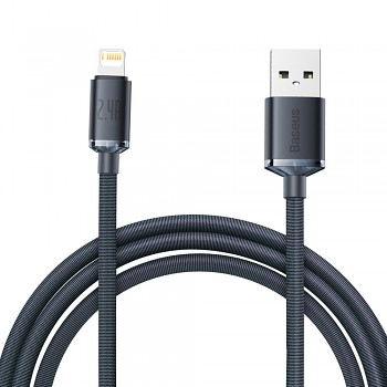 Baseus Datový kabel Crystal Shine USB na Lightning 2.4A 2m Černý
