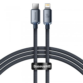 Baseus Crystal Shine Type-C Lightning 20W 1.2m Nylon Černý
