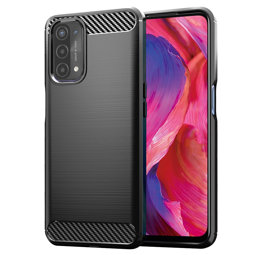 Levně Techsuit Karbon Silikon Černý Oppo A54 5G A74 5G OnePlus Nord N200 5G