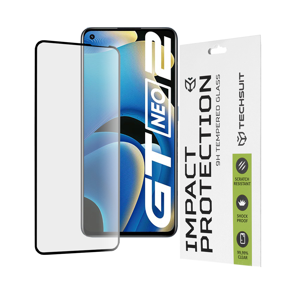 Levně Techsuit 111D Celoplošné Celolepené Sklo Realme GT Neo2 Černé