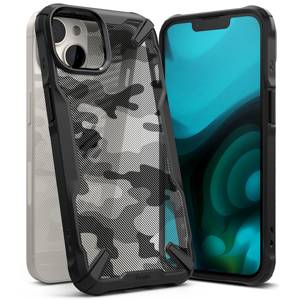 Levně Ringke Fusion X Design iPhone 14 Plus Černá Camo