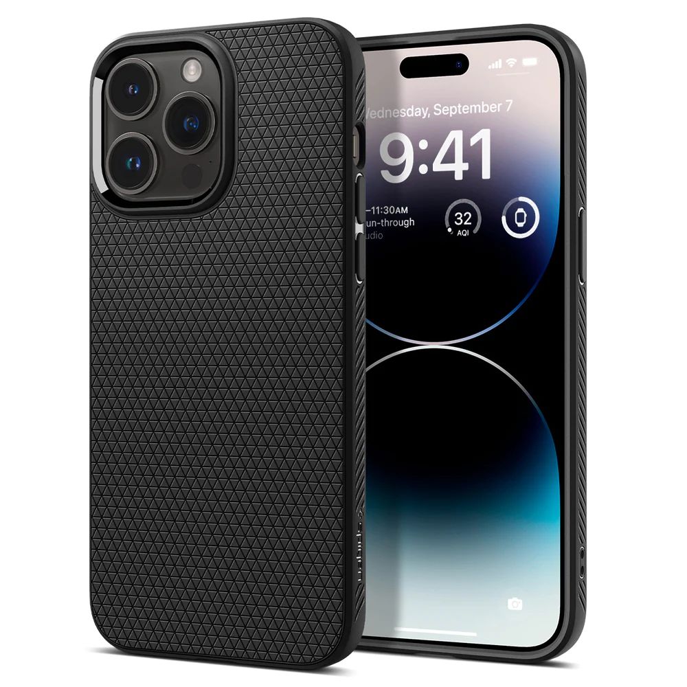Levně Pouzdro Spigen Liquid Air pro iPhone 14 Pro Matná černá