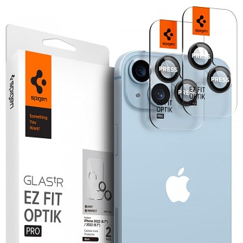 Spigen Optik.tR EZ Fit Pro Sklo 2 kusy iPhone 14 14 Plus Černé