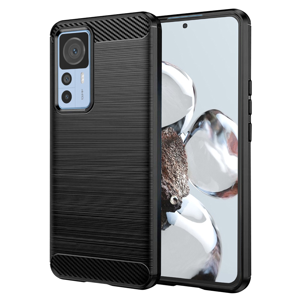 Levně Techsuit Karbon Silikon Xiaomi 12T 12T Pro Černý