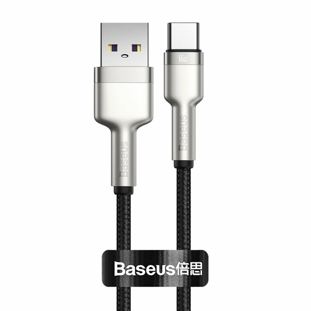 Levně Baseus Datový kabel Cafule Series Metal USB na Type-C 66W 2m Černý