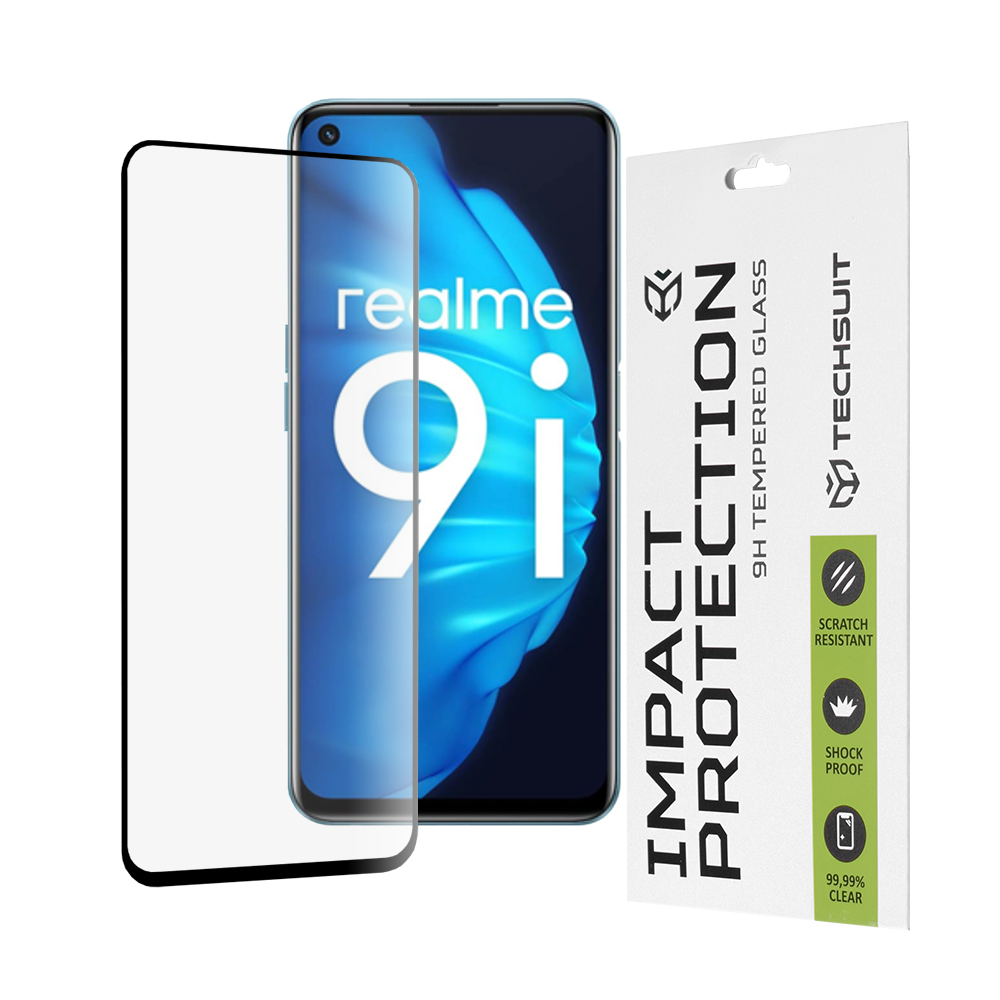 Levně Techsuit 111D Celoplošné lepené sklo Realme 9i 9 5G 9 Pro Black