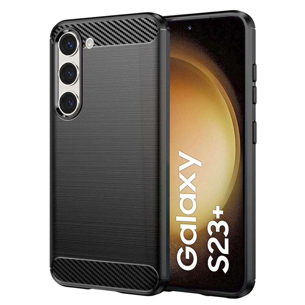 Levně Techsuit Karbon Silikon Samsung Galaxy S23 Plus Černý