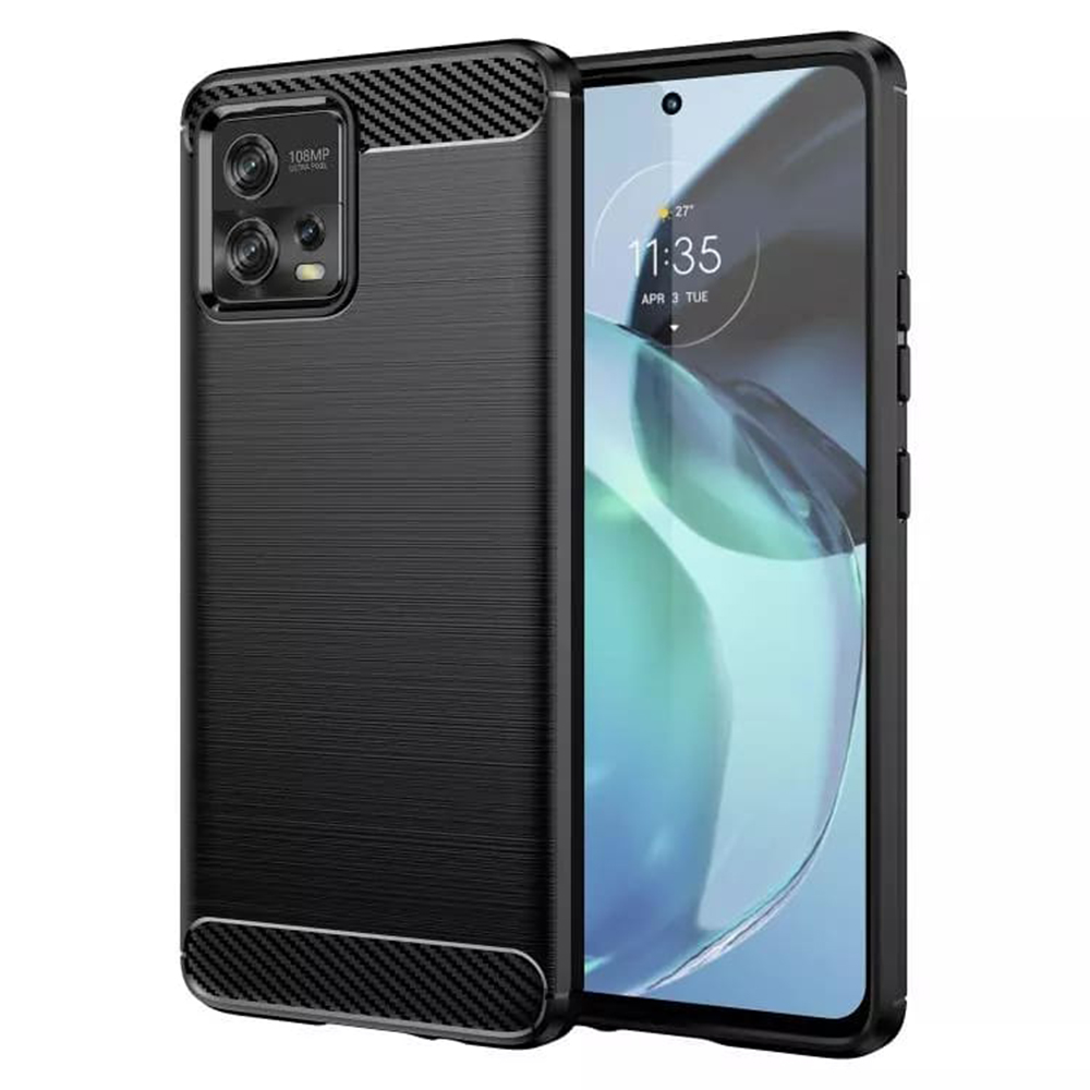 Levně Techsuit Karbon Silikon Motorola Moto G72 Černý