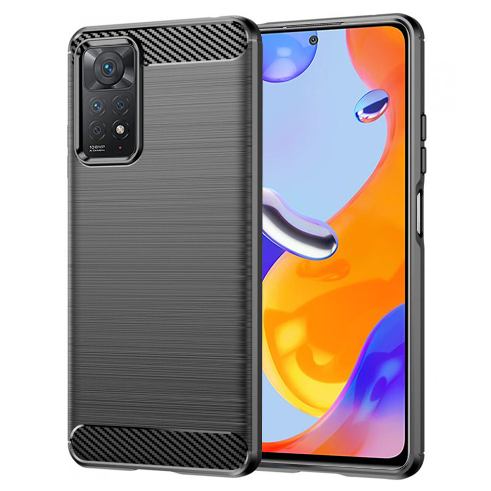 Levně Techsuit Karbon Silikon Xiaomi Redmi Note 11 Pro 4G 5G 12 Pro 4G Černý