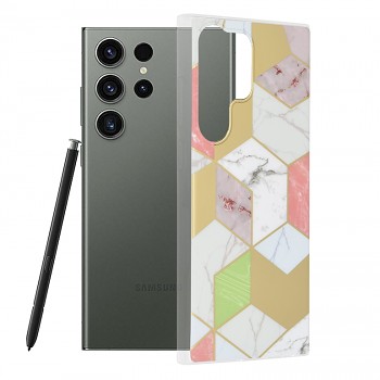 Techsuit Mramorová série Samsung Galaxy S23 Ultra Fialová Hex