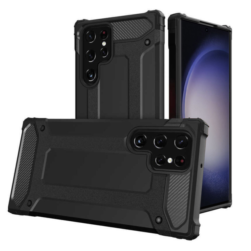 Levně Techsuit Hybridní pouzdro Samsung Galaxy S23 Ultra Černá