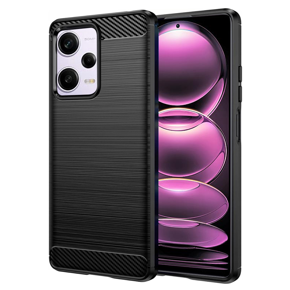 Levně Techsuit Karbon Silikon Xiaomi Redmi Note 12 Pro 5G Poco X5 Pro Černý