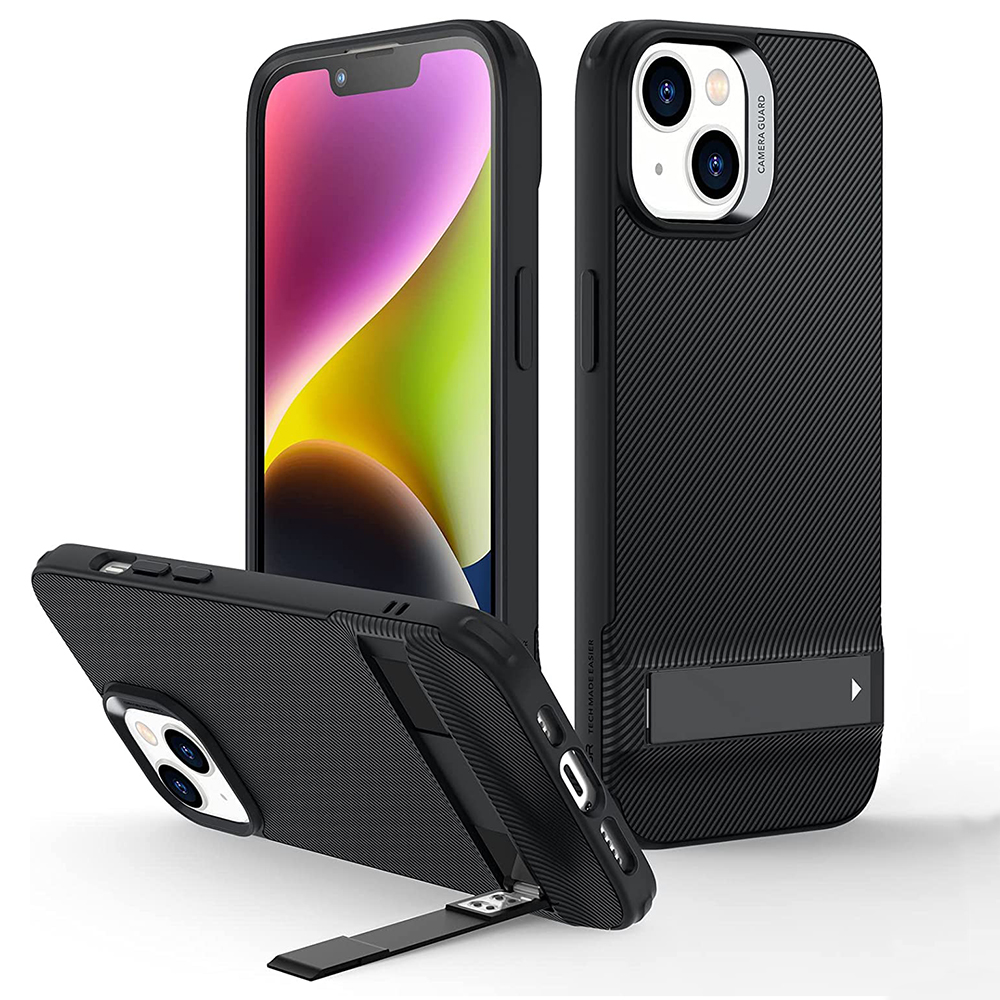 Levně ESR Air Shield Boost Kickstand iPhone 14 Plus Průsvitná černá