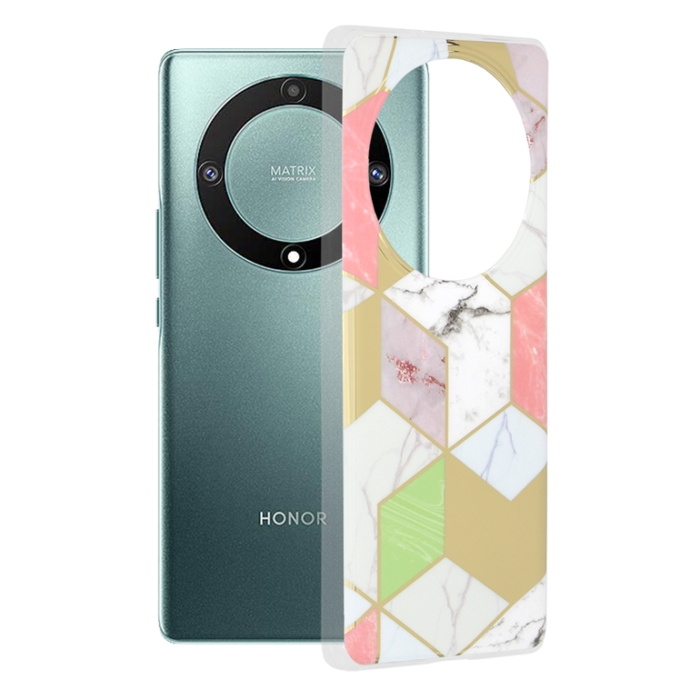 Techsuit Mramorová série Honor Magic5 Lite Fialová