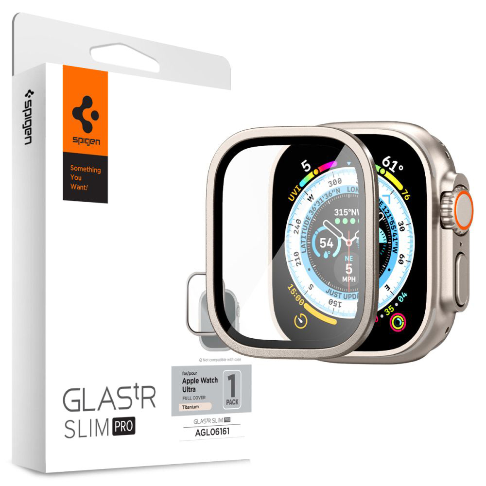 Levně Spigen Glas.tR Slim Pro Apple Watch Ultra Ultra 2 Ultra 3 Titan
