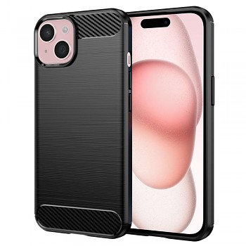 Techsuit Karbon Silikon iPhone 15 Černý