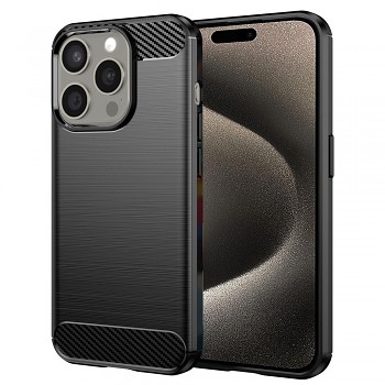 Techsuit Karbon Silikon iPhone 15 Pro Max Černý