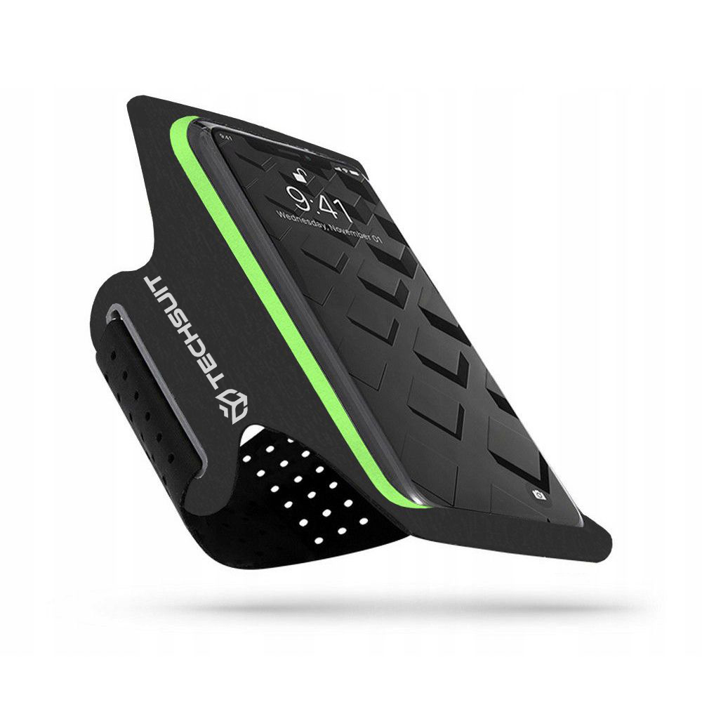 Levně Techsuit Sportovní náramek TH10 max 6.5" Černozelený