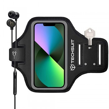 Techsuit Sportovní páska na ruku TH20 na telefony max 6.8 Černá