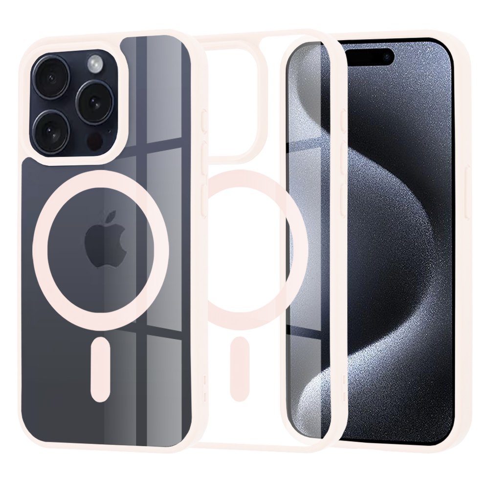Levně Techsuit MagSafe Pro iPhone 15 Pro Nude růžová