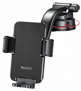 Yesido Držák do auta C172 Na sklo a palubku Otočný 360 Černý