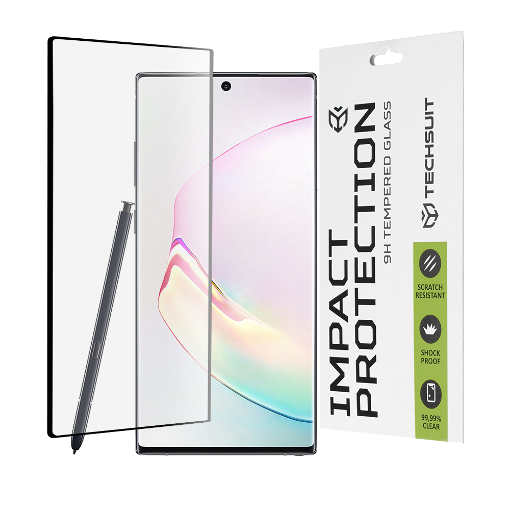 Levně Techsuit 111D Celoplošné lepené sklo 3D Samsung Note 10 Black