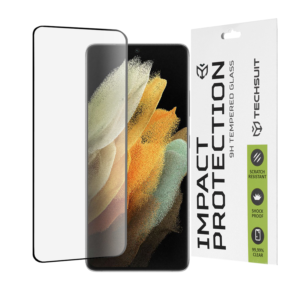 Levně Techsuit 111D Celoplošné 3D sklo Samsung Galaxy S21 Ultra 5G Black