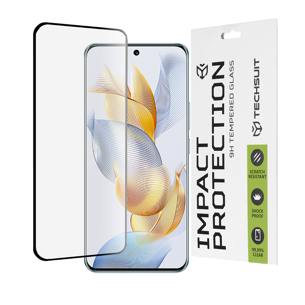 Levně Techsuit 111D Celoplošné 3D zakřivené sklo Honor 90 Black