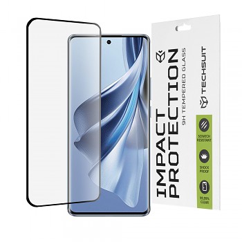 Techsuit 111D Celoplošné sklo 3D zakřivené Oppo Reno10 Black