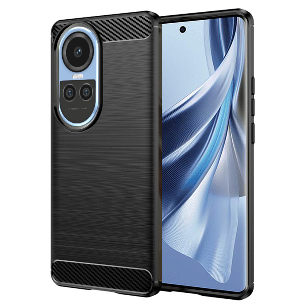 Levně Techsuit Karbon Silikon Oppo Reno10 Reno10 Pro Černý