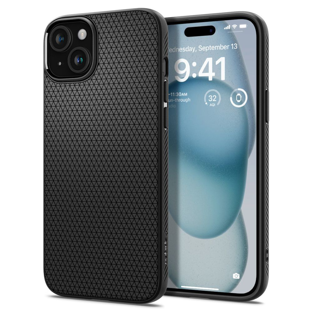 Levně Spigen Liquid Air iPhone 15 Matná černá