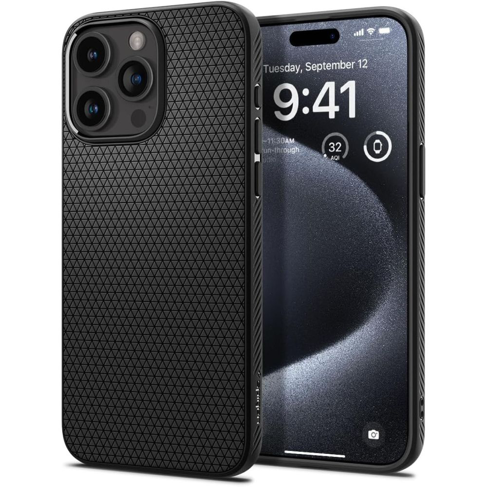 Levně Spigen Liquid Air iPhone 15 Pro Matná černá