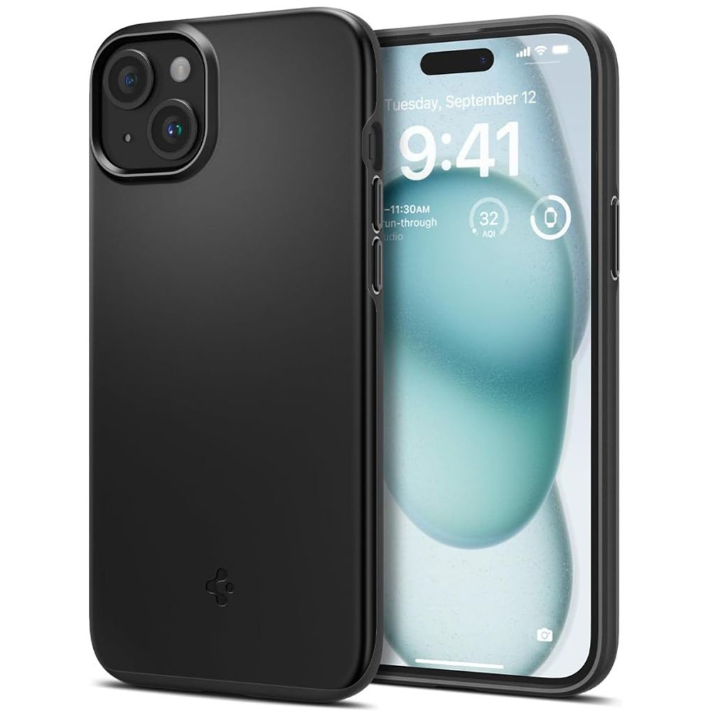 Levně Spigen Thin Fit iPhone 15 Černá