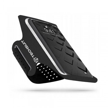 Techsuit Sportovní pouzdro na ruku TH10 na telefony max 6.5" Černá Šedá