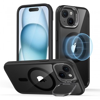 ESR Classic Hybrid HaloLock Kickstand iPhone 15 Čirá černá
