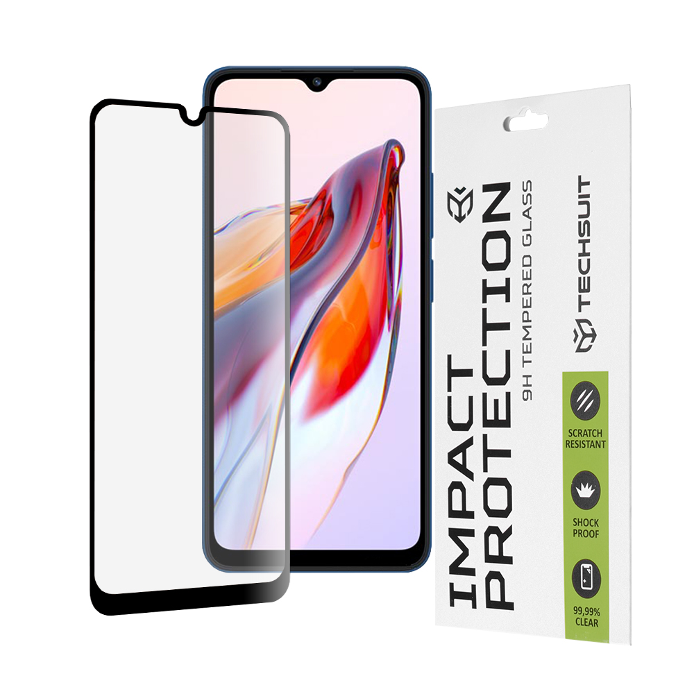 Levně Techsuit 111D Celoplošné sklo Xiaomi Redmi 10C Redmi 12C Poco C40 Black
