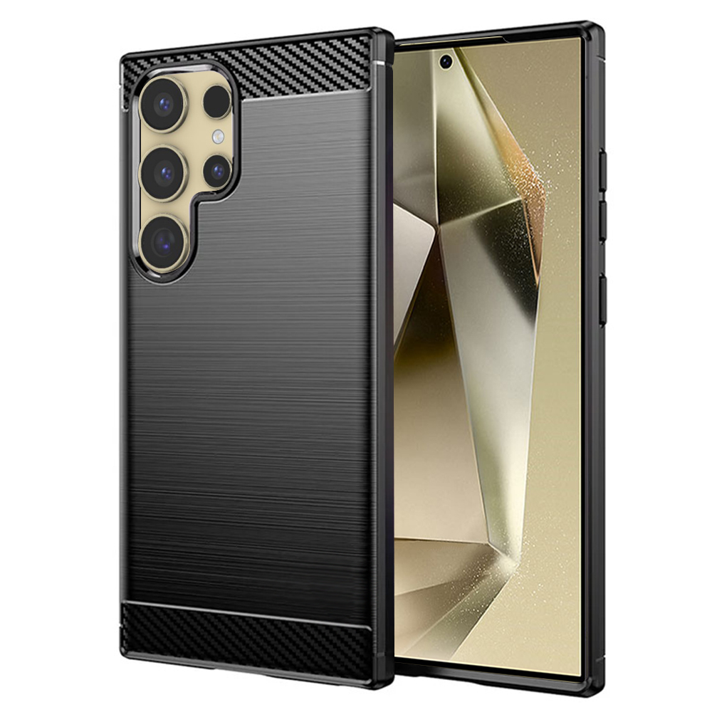 Levně Techsuit Karbon Silikon Samsung Galaxy S24 Ultra Černý