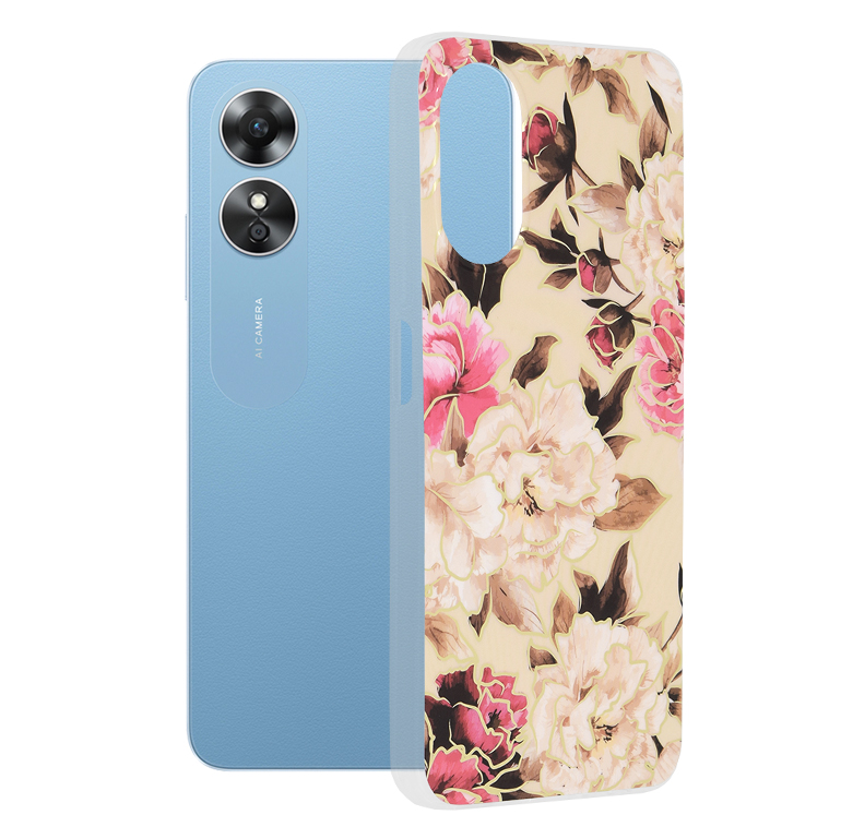 Levně Techsuit Marble Series Oppo A17 Mary Berry Nude