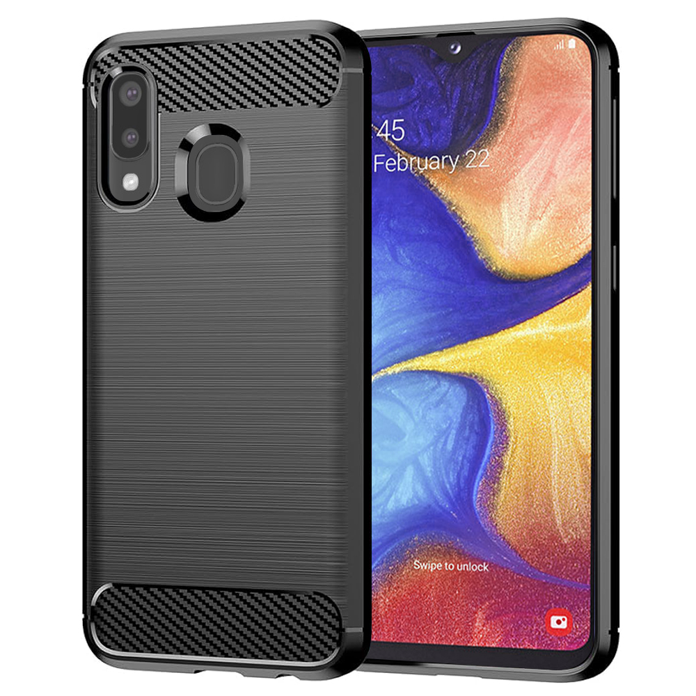 Levně Techsuit Karbon Silikon Samsung Galaxy A20e Černý