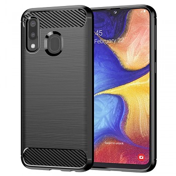 Techsuit Karbon Silikon Samsung Galaxy A20e Černý